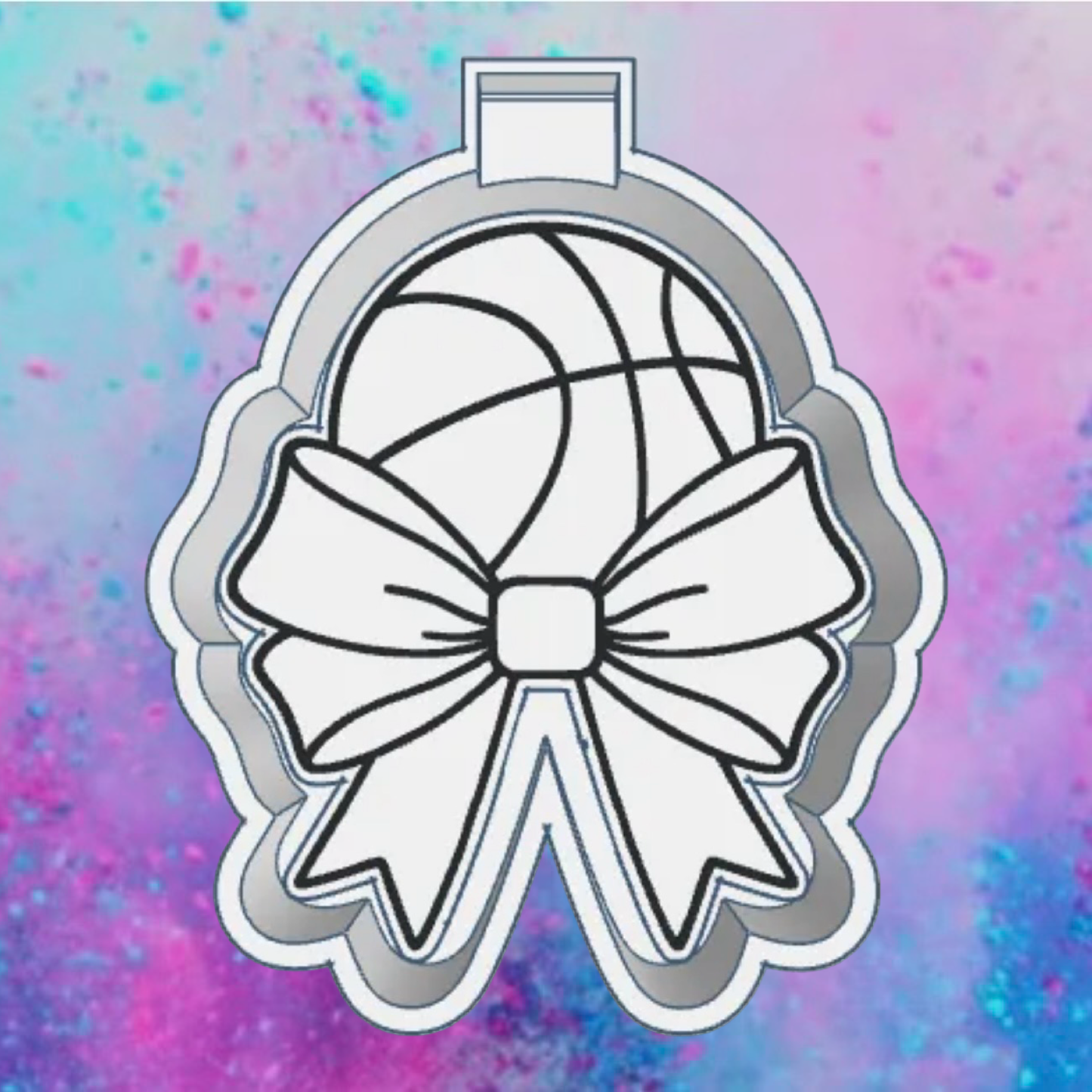 Basketball with bow freshie mold