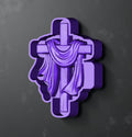3D cross with drape car freshie mold.
