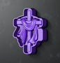 3D cross with drape car freshie mold.