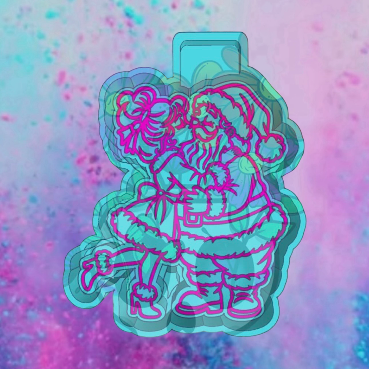 Kissing Santa car freshie mold.