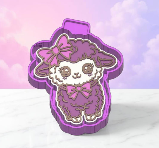 Sheep with bow car freshie mold.