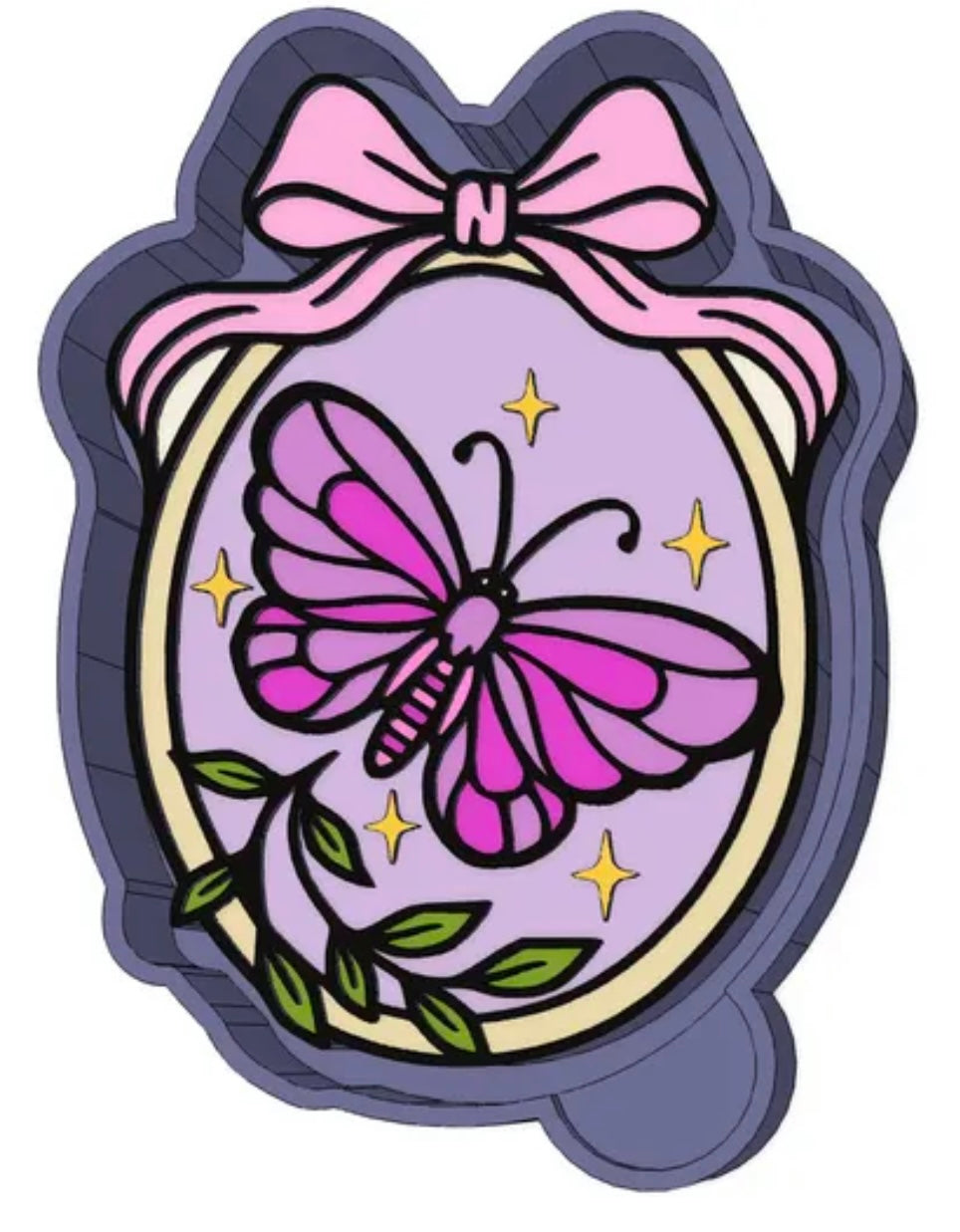 Butterfly in frame car freshie mold.