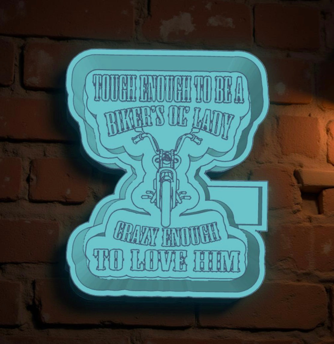 Tough enough to be a bikers lady car freshie mold.