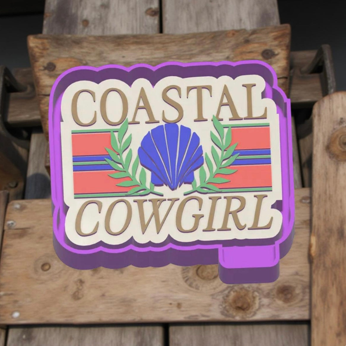 Coastal Cowgirl car freshie mold.