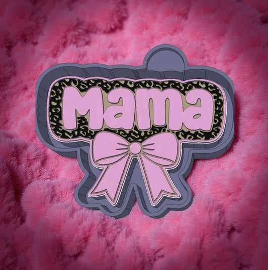 MAMA leopard print with bow car freshie mold.