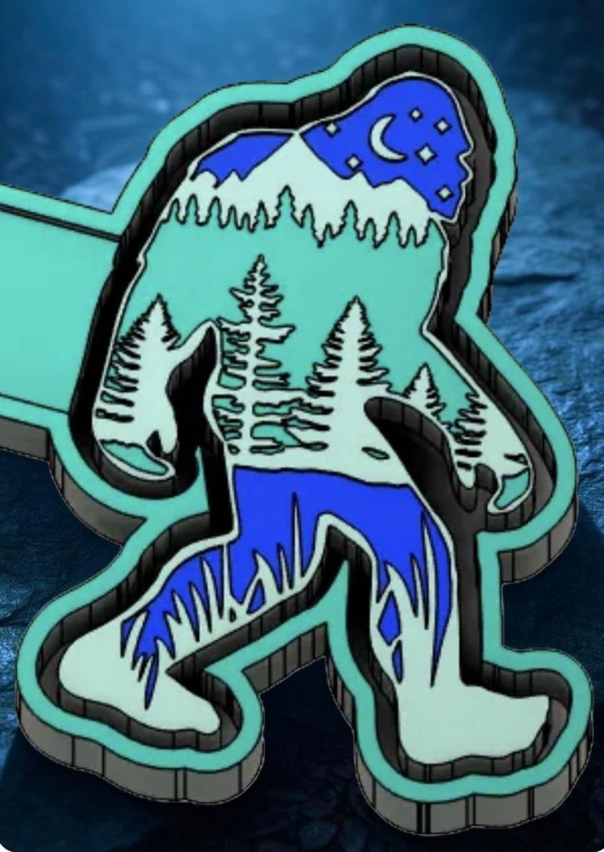 Bigfoot scene car freshie mold.