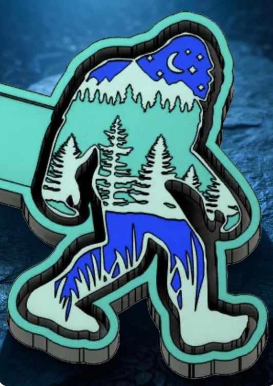 Bigfoot scene car freshie mold.