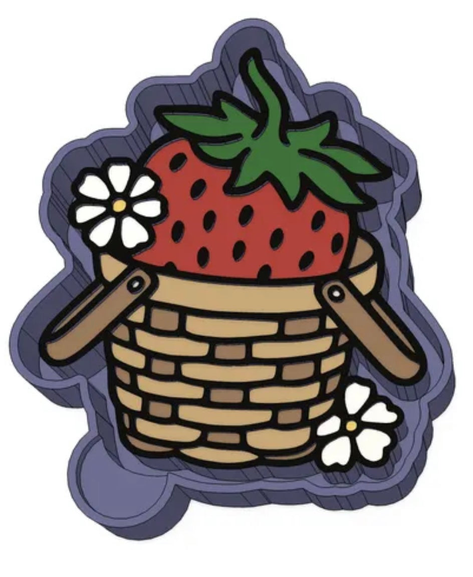 Strawberry basket car freshie mold.