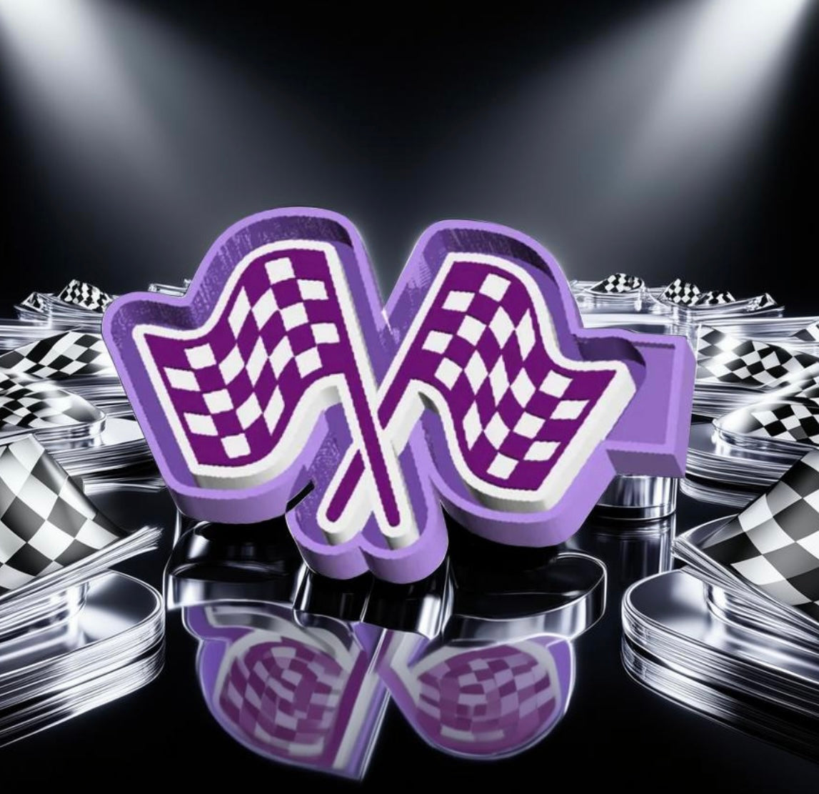 Checked flags car freshie mold.