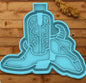 Cowboy boots and bullhead skull car freshie mold.