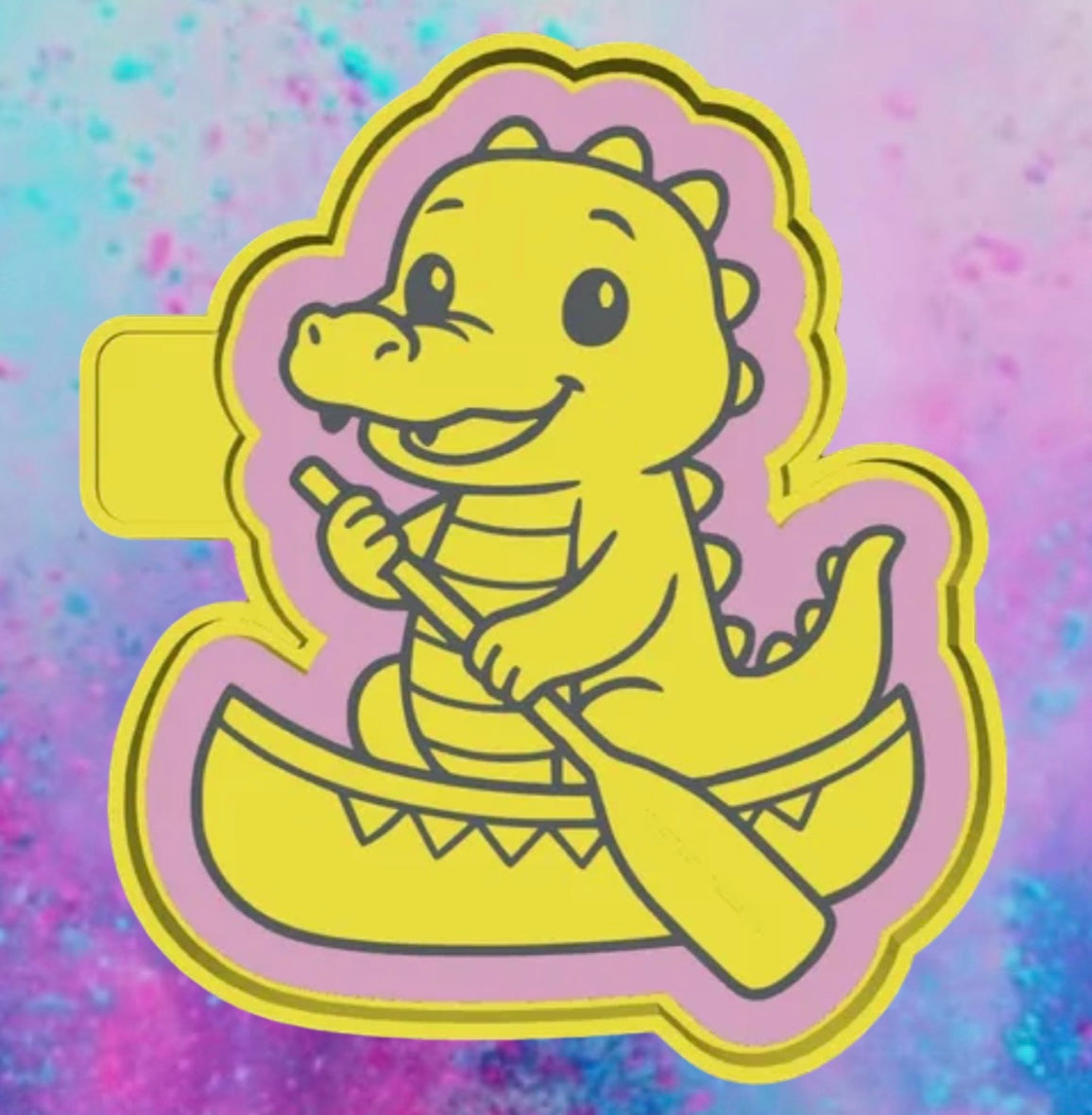 Gator in a canoe car freshie mold.