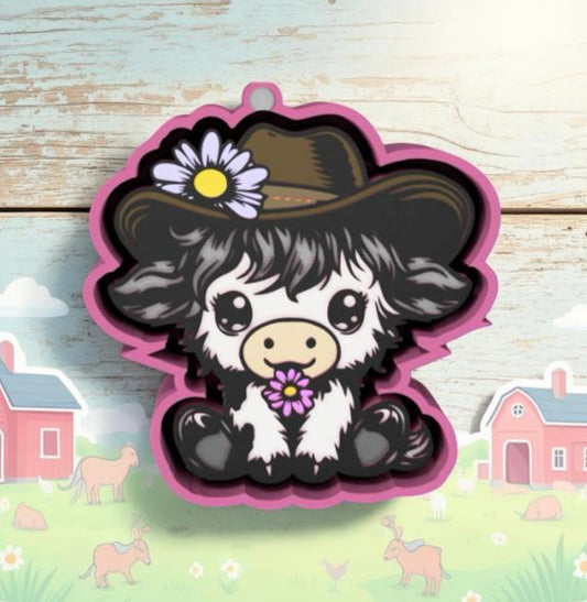 Cowgirl cow car freshie mold.