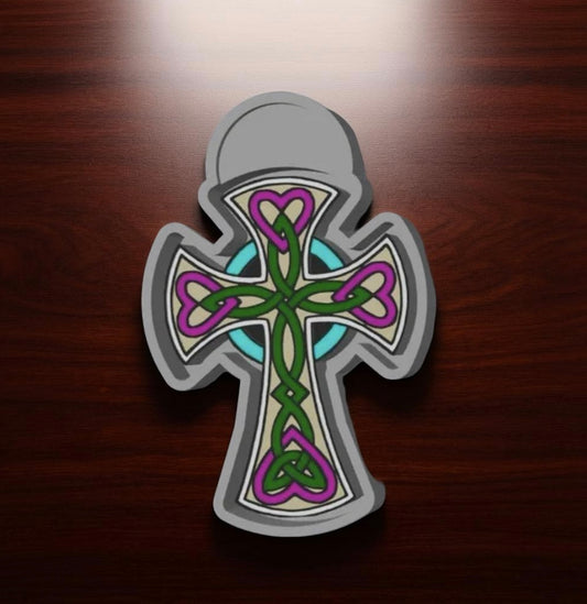Heart cross car freshie mold.