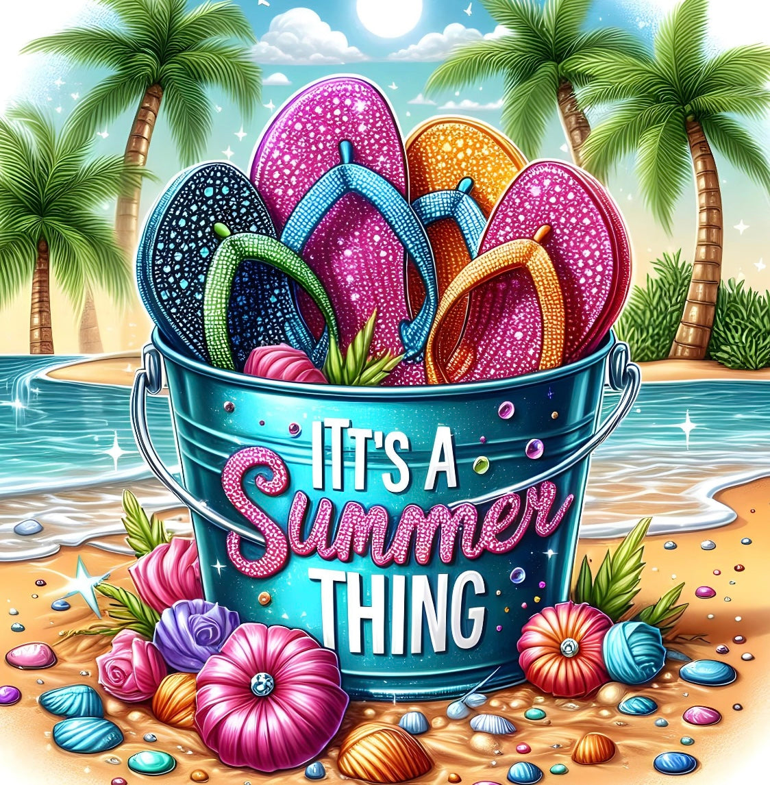 It a summer thing  round cardstock