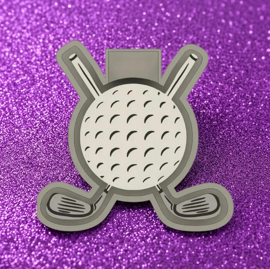 Golf clubs and ball car freshie mold.