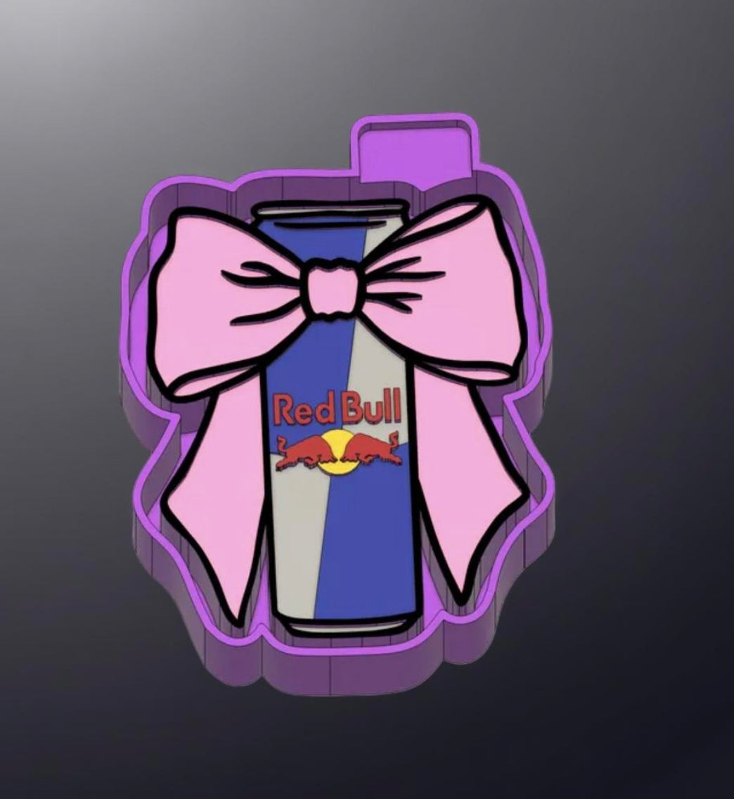 Red Bull can with bow car freshie mold.