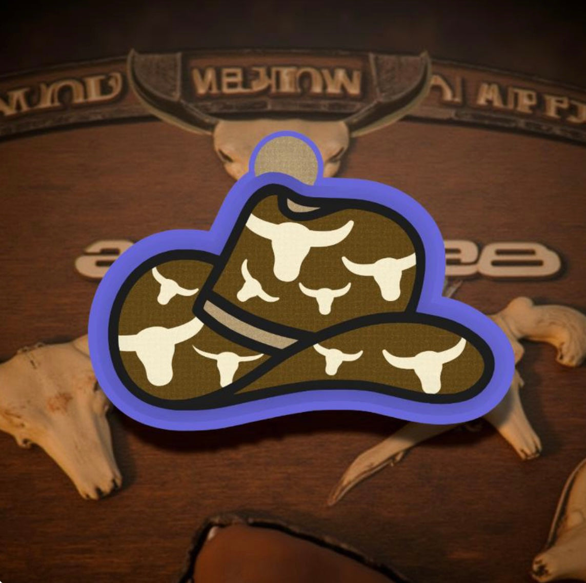 Longhorns cowboy hat car freshie mold.