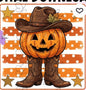 Pumpkin  with cowboy boots square cardstock