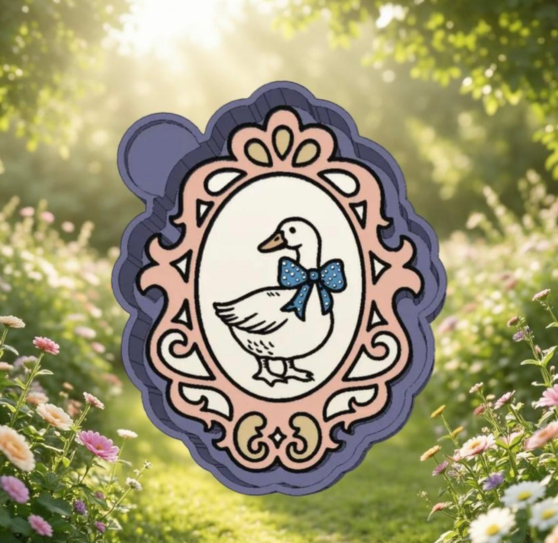 Vintage duck in frame car freshie mold.