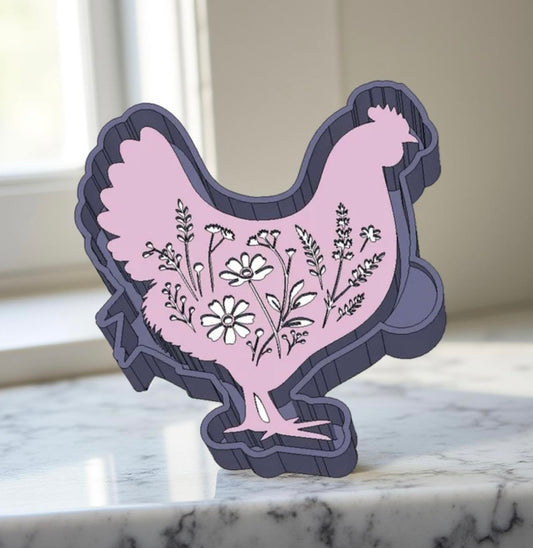 Flower chicken car freshie mold.