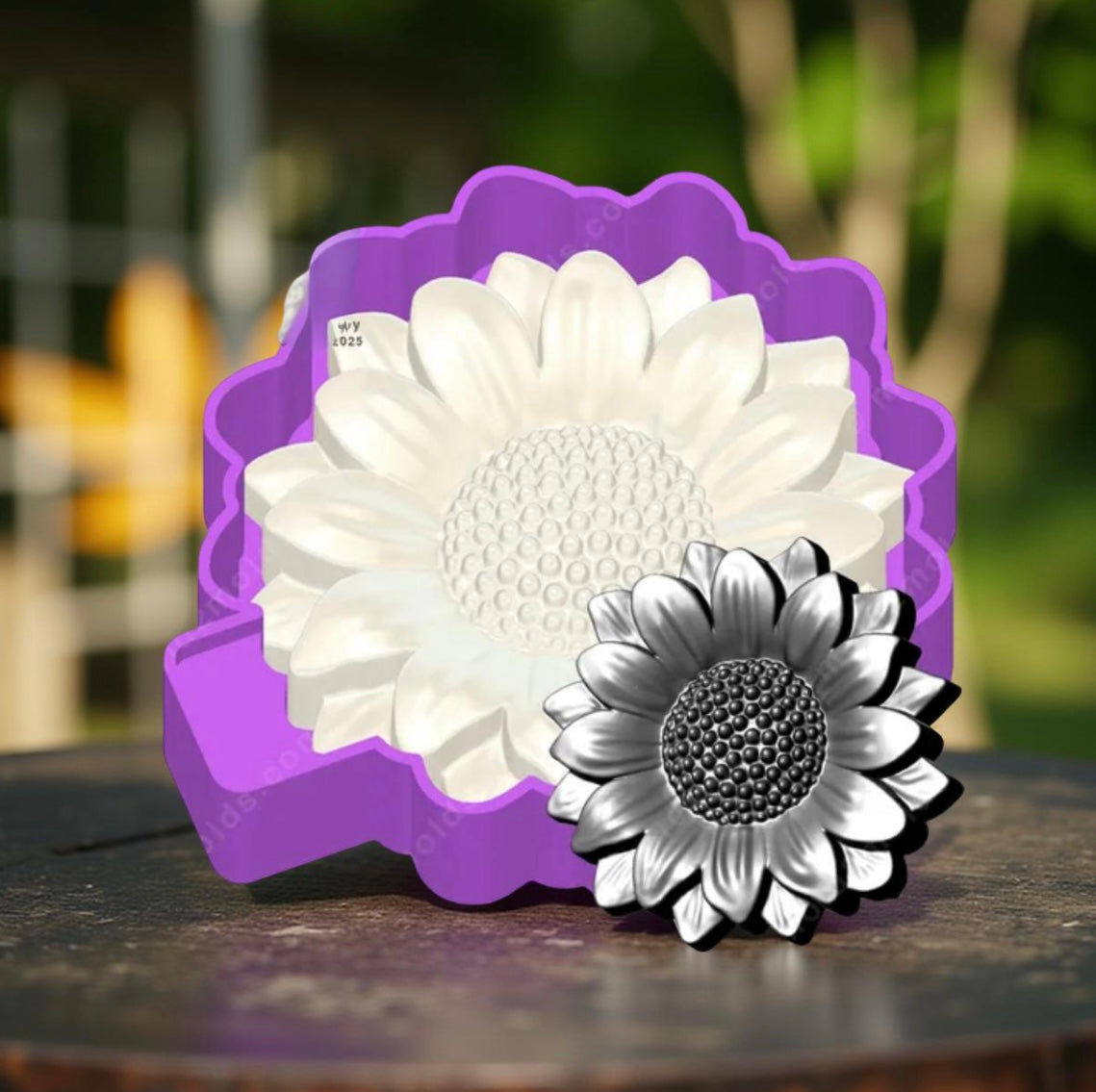 3D sunflower car freshie molds