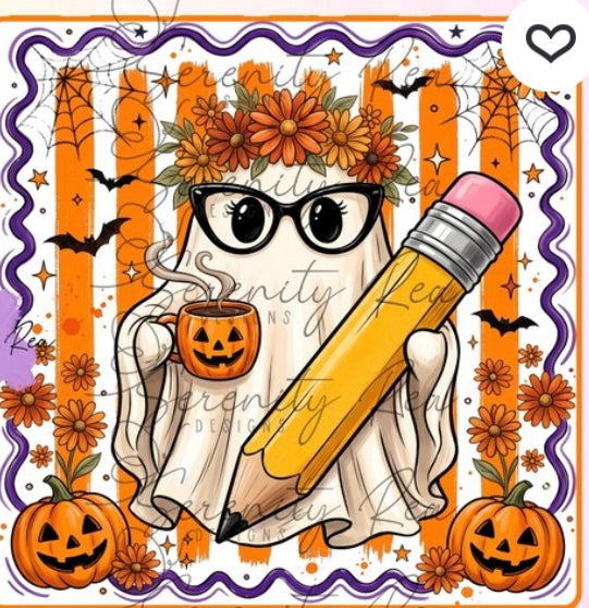 Spooky Teacher square cardstock