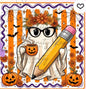 Spooky Teacher square cardstock