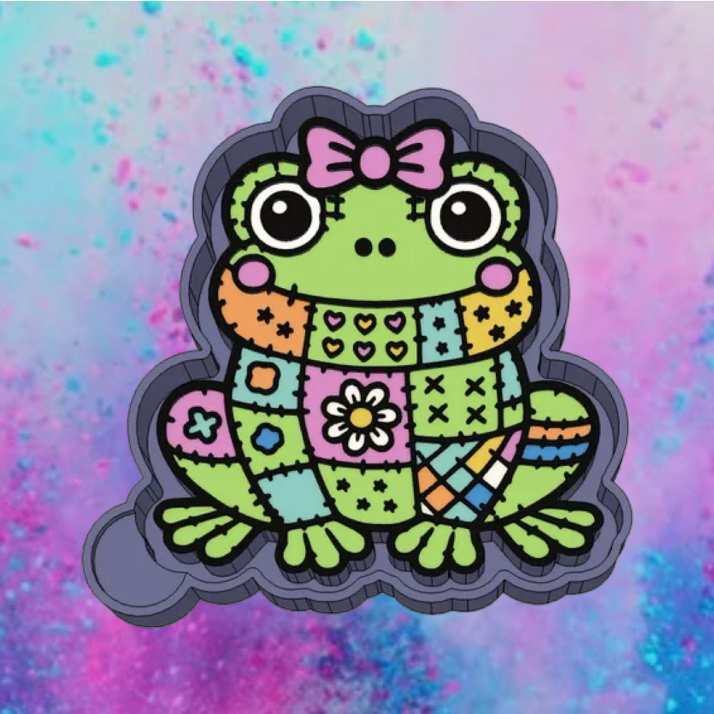 Patchwork frog freshie mold