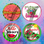 Summer round cardstock
