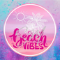 Beach vibes round cardstock