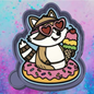 Raccoon with  ice cream on donut freshie mold
