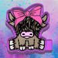 Cute highland cow with bow freshie mold