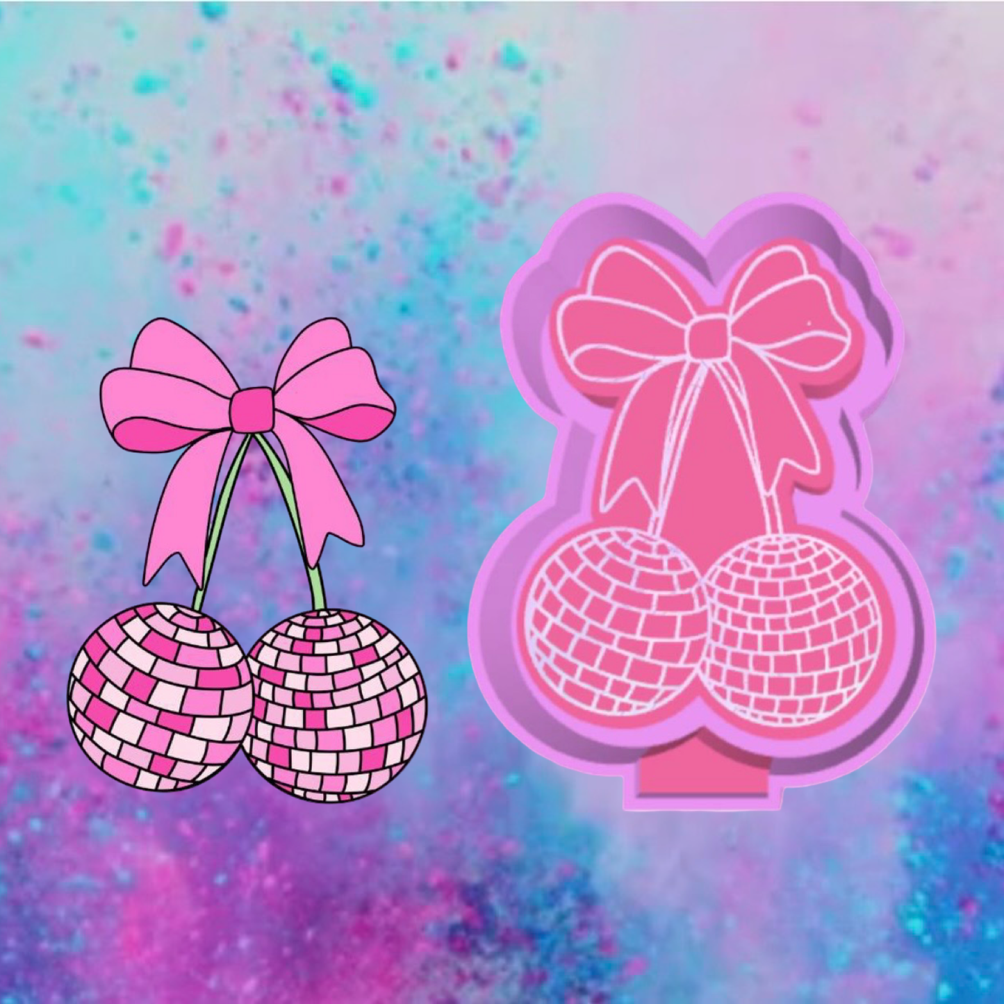 Cherry bow disco balls freshie mold