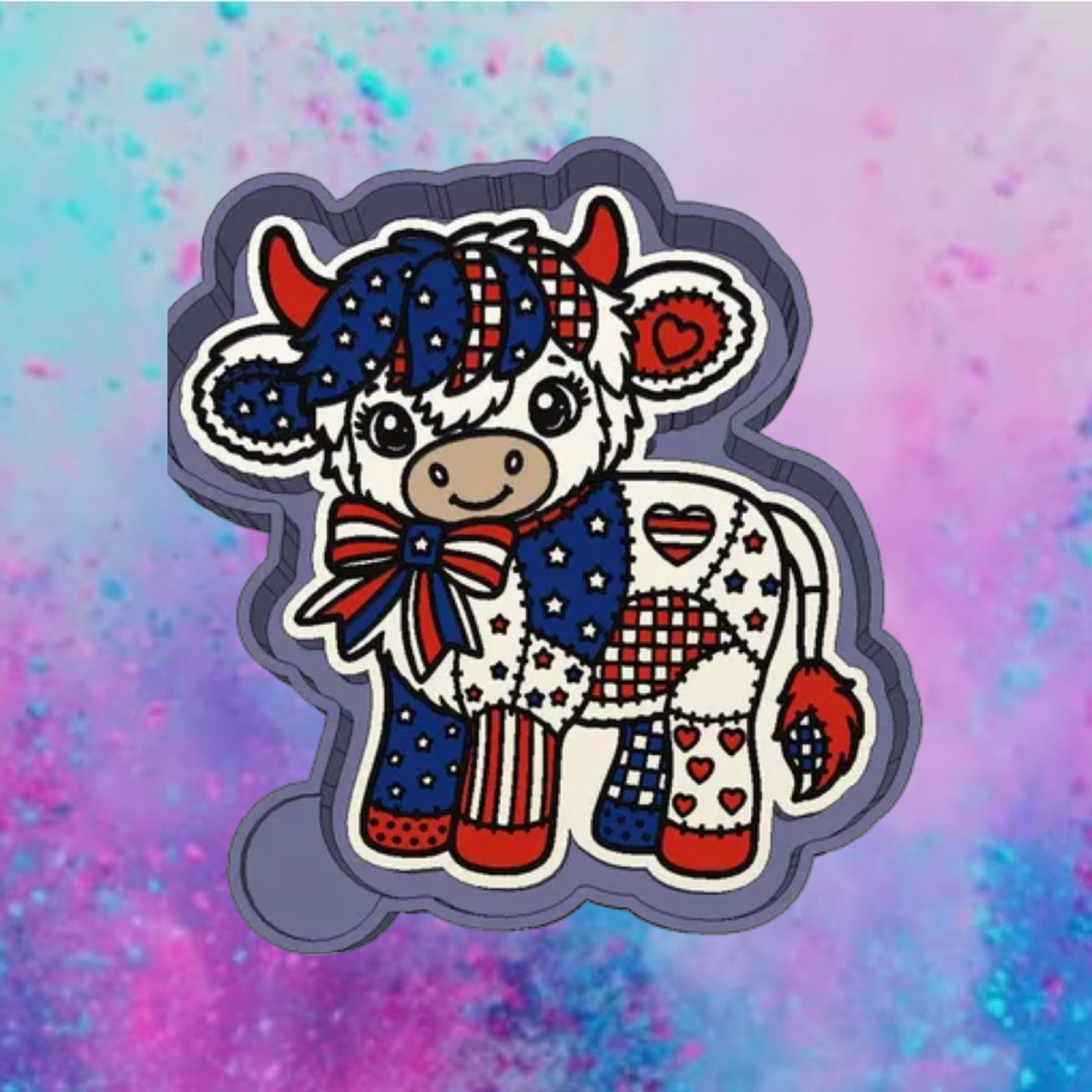 Patchwork cow freshie mold