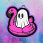 Ghost on a flamingo car freshie mold.