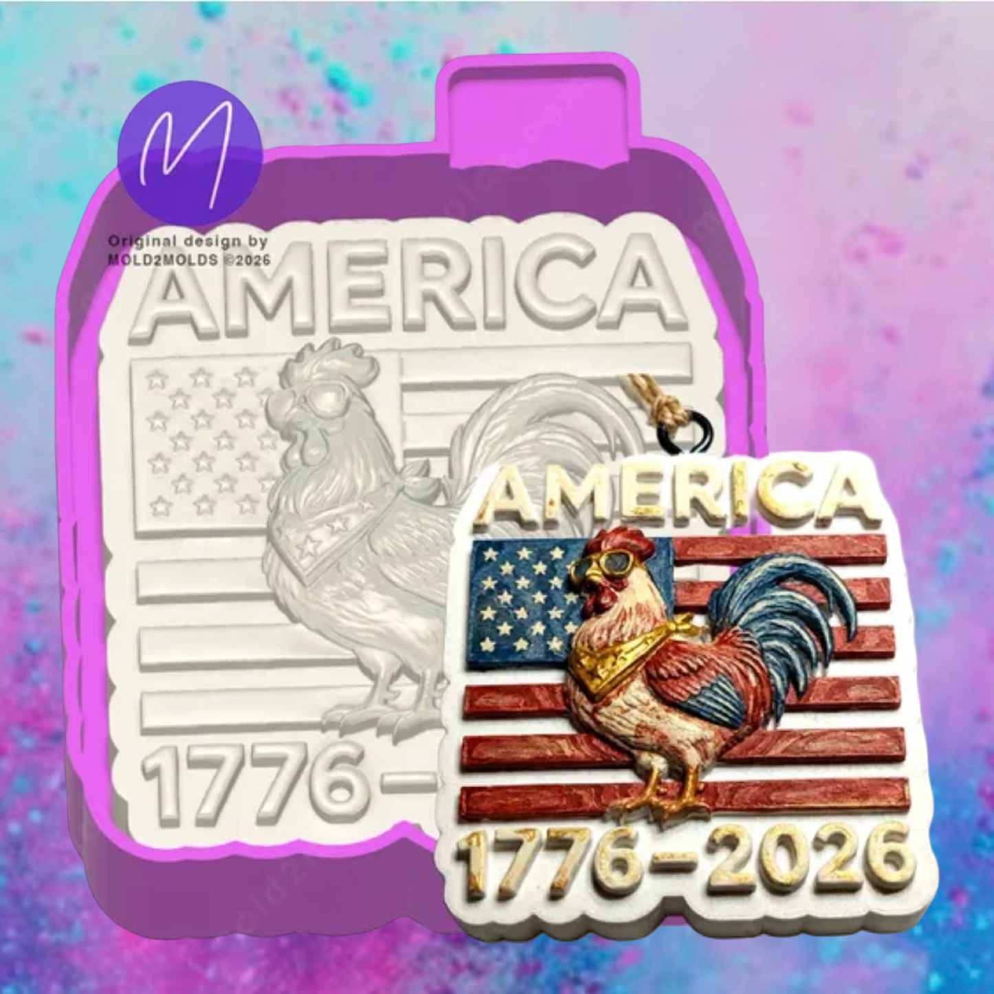 3D patriotic chicken freshie molds.