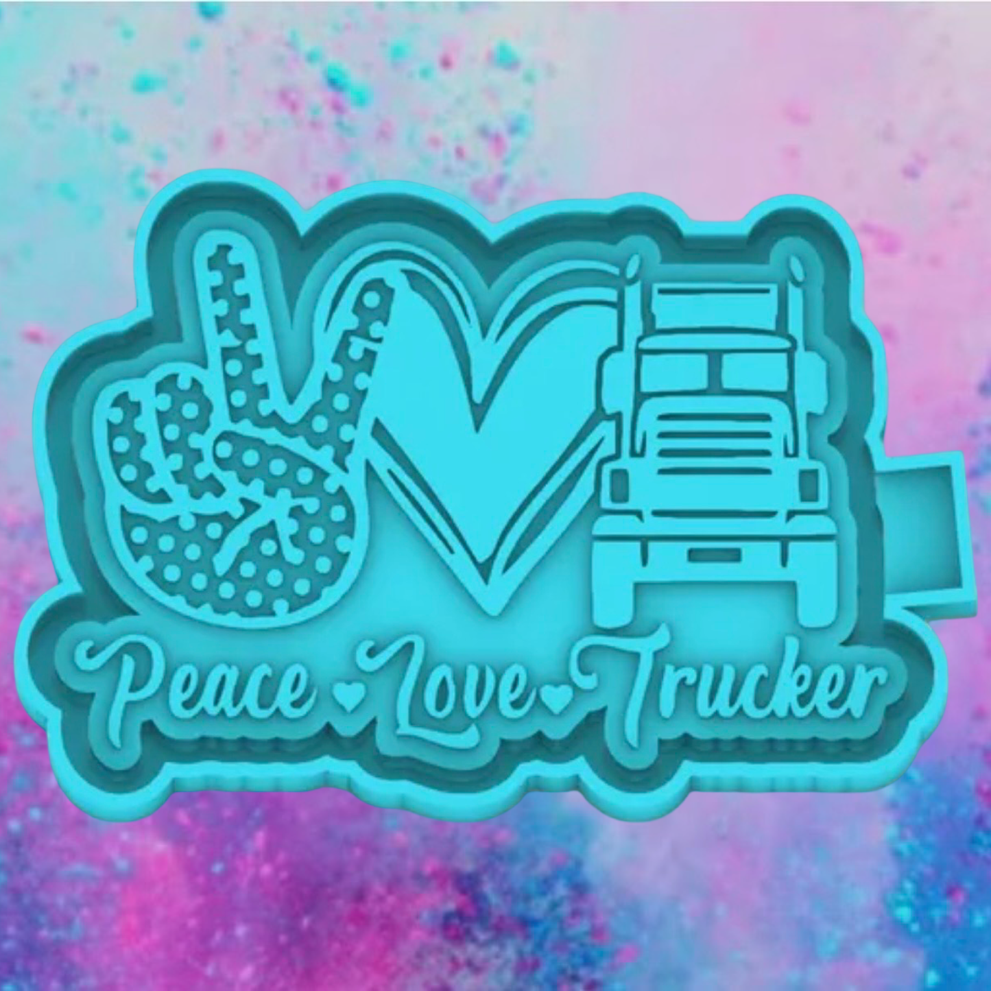 Peace and love trucker car freshie mold.