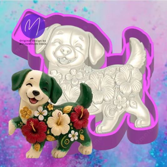 3D floral  dog freshie molds.