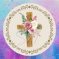Floral cross cardstock