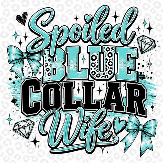 Blue collar wife round cardstock