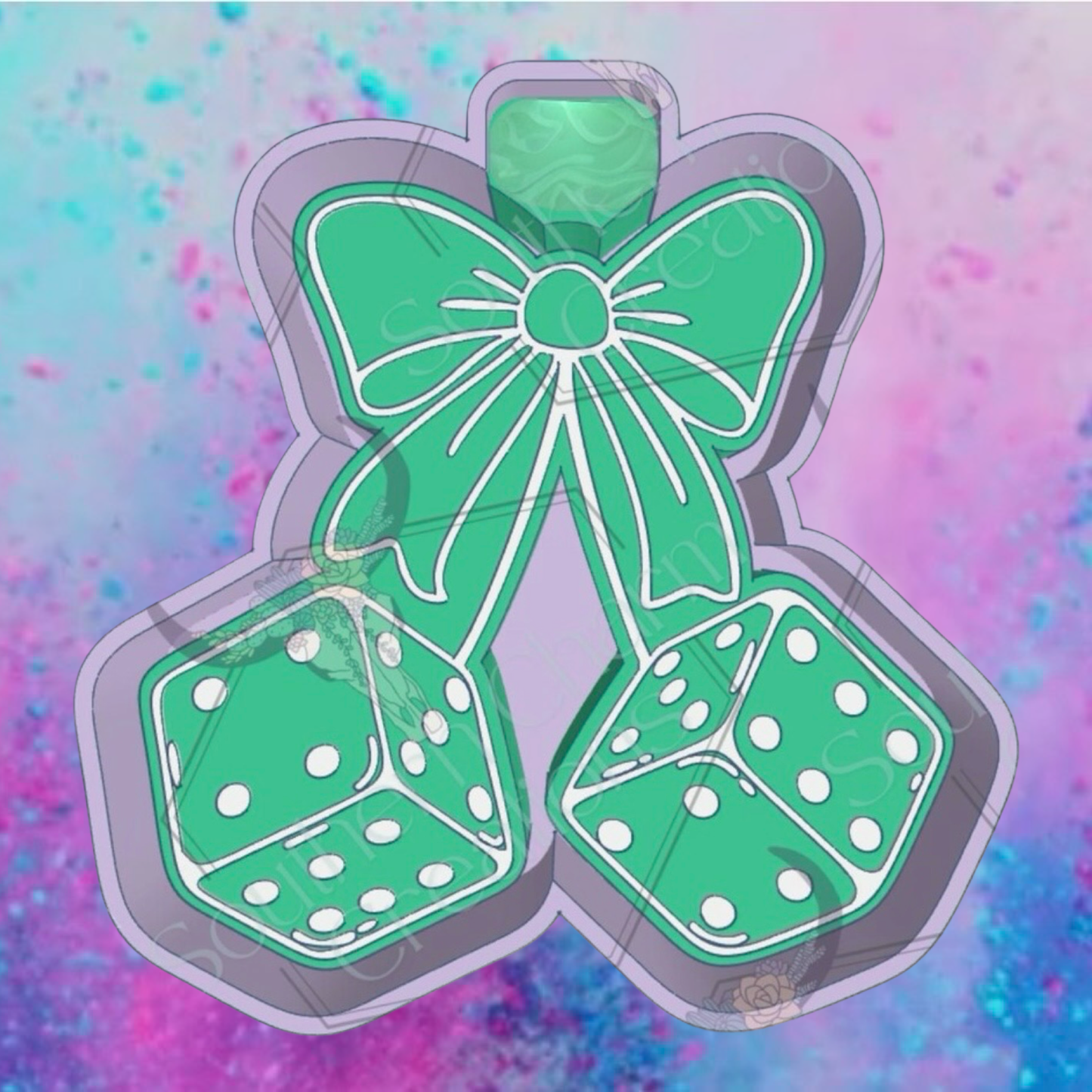 Dice cherries with bow freshie mold