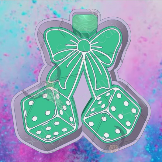 Dice cherries with bow freshie mold
