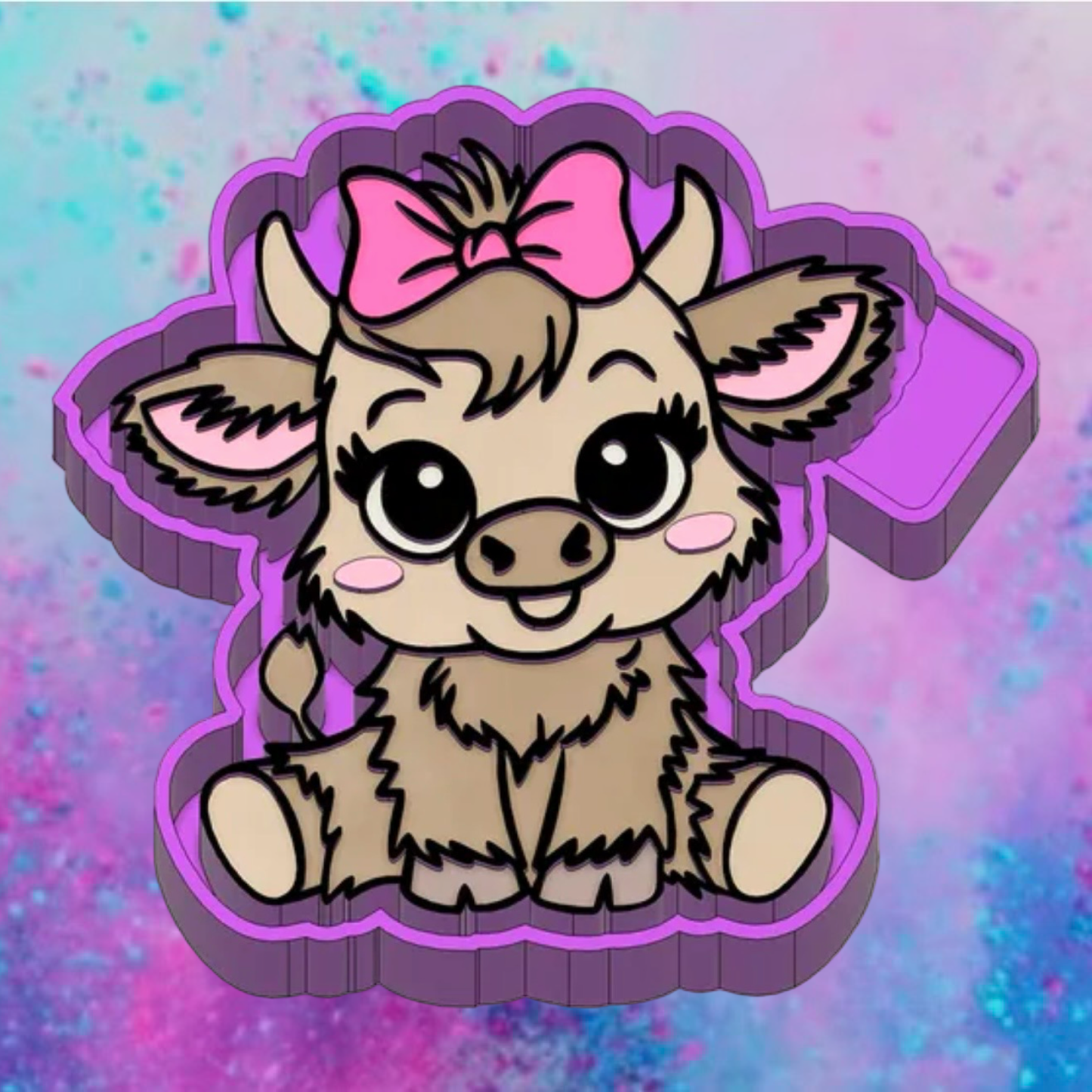 Cute cow with bows freshie mold
