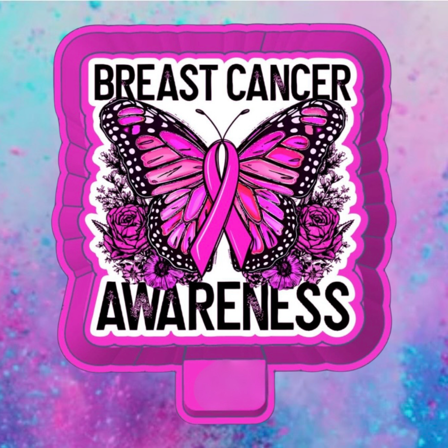 Breast cancer awareness car freshie mold and cardstock