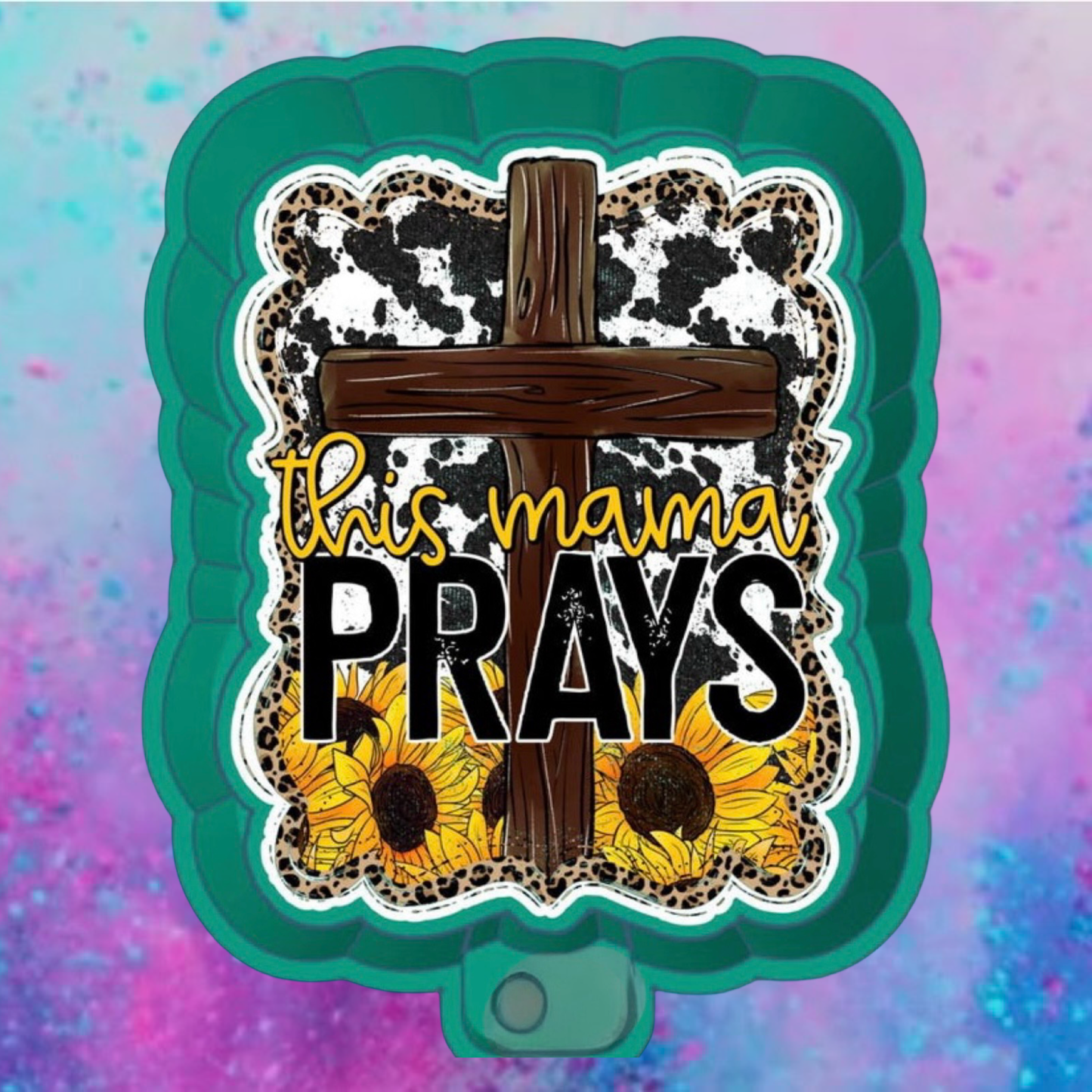 This MAMA prays car freshie mold and cardstock