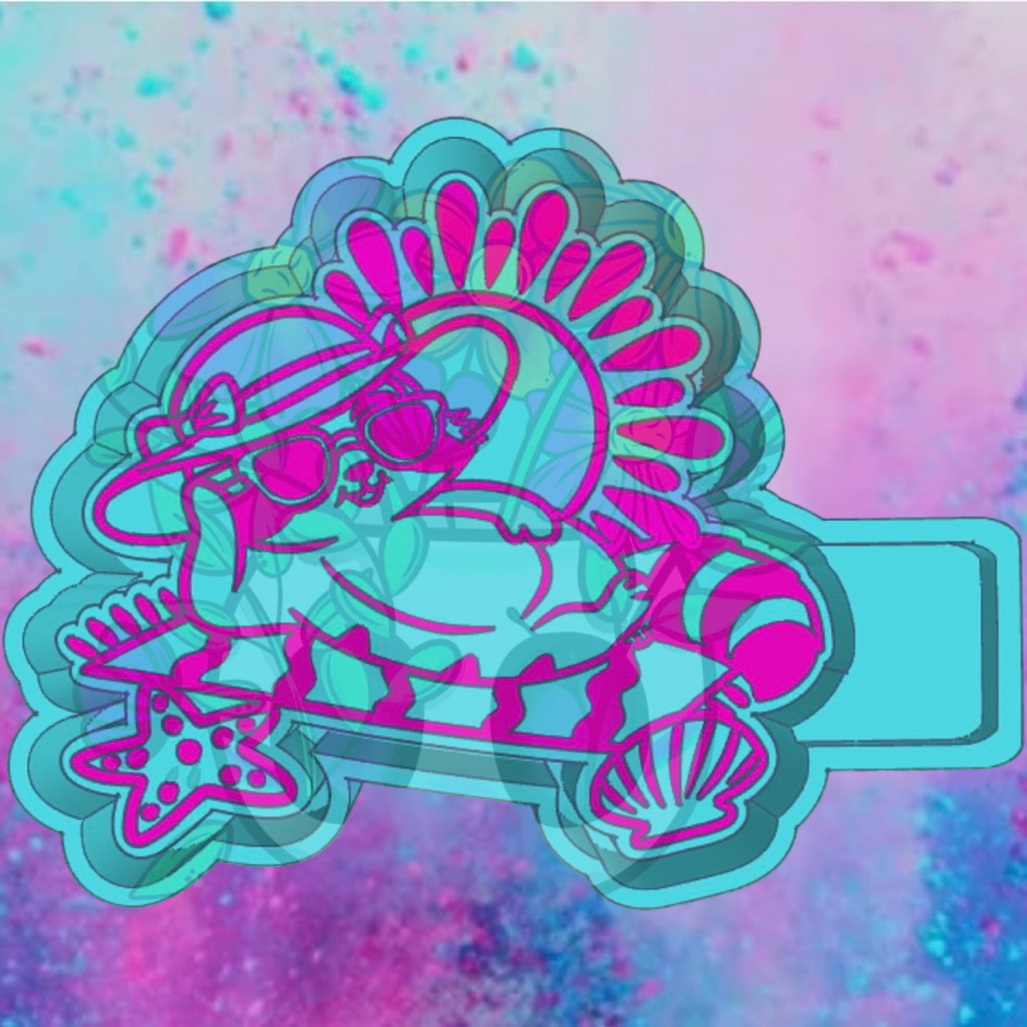 Sassy beach raccoon freshie mold