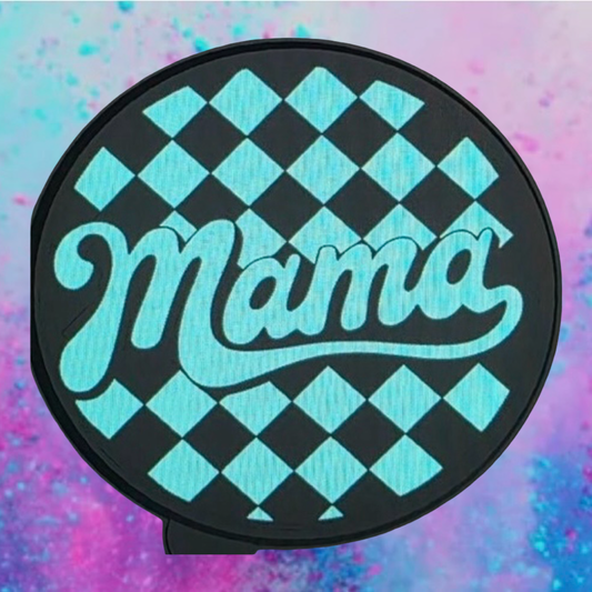 Round checkered  mama freshie mold