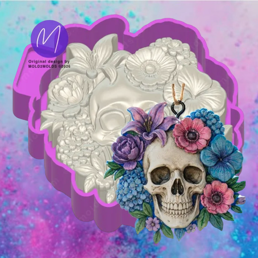 3D gothic florals skeleton freshie molds.