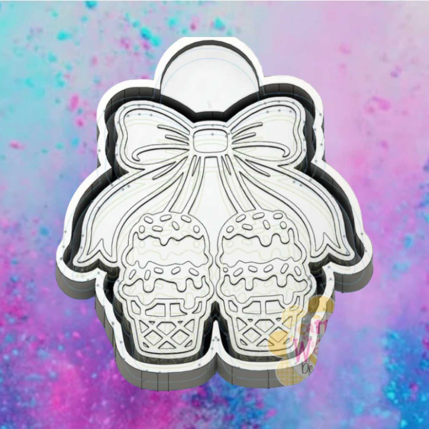 Ice cream bow  freshie mold