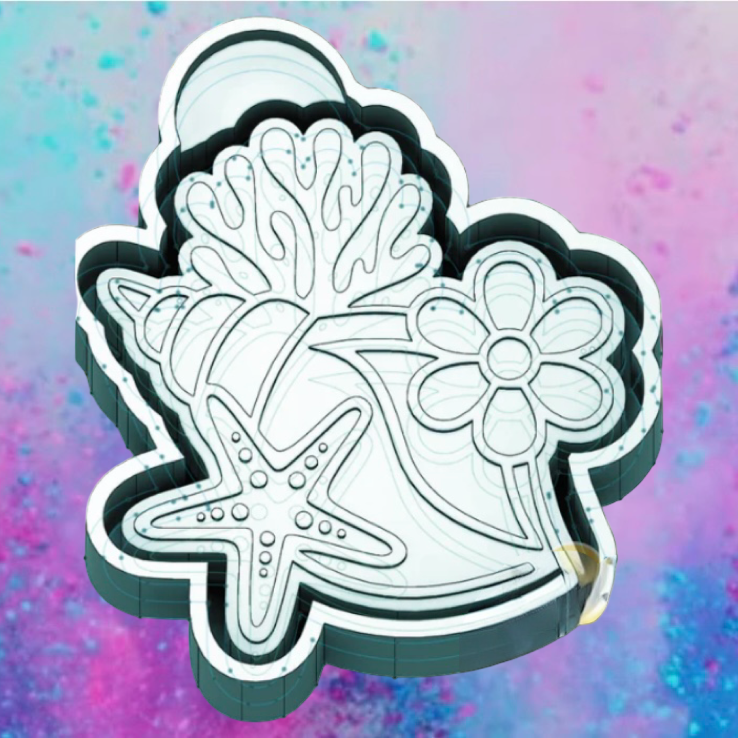 Flower shell freshie mold